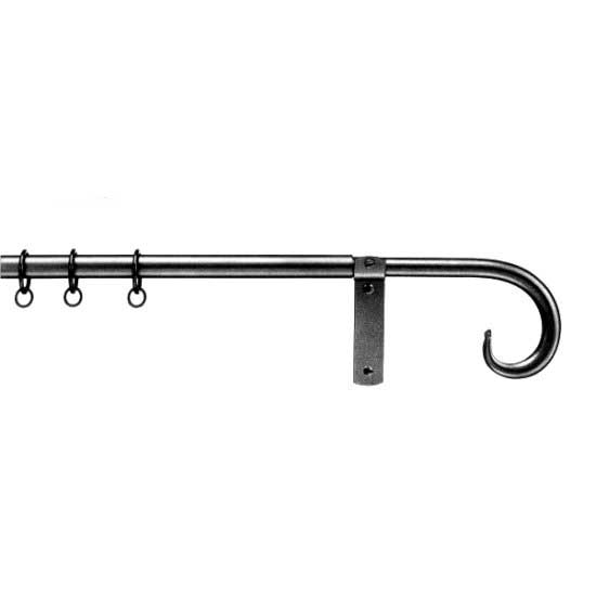 19mm wrought iron curtain pole with curl finials