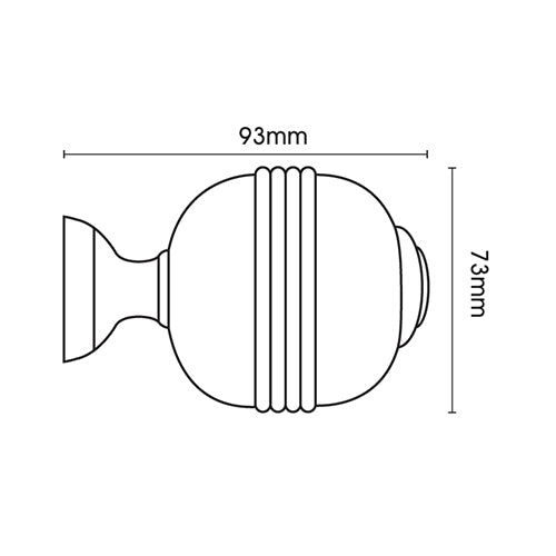 Eden 35mm wooden curtain pole with Ridged Ball finials