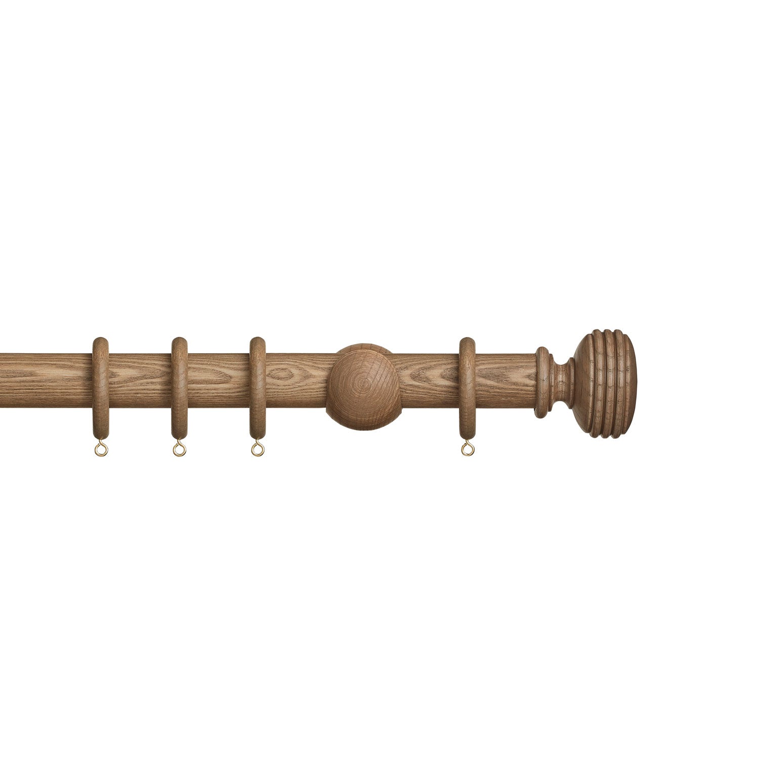 Eden 35mm wooden curtain pole with Ellipse finials