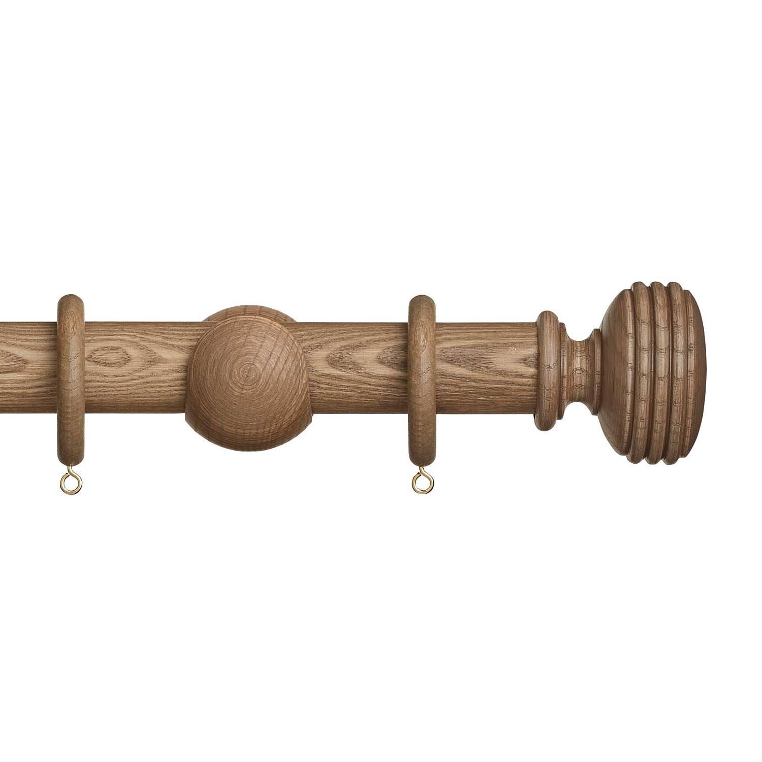 Eden 35mm wooden curtain pole with Ellipse finials