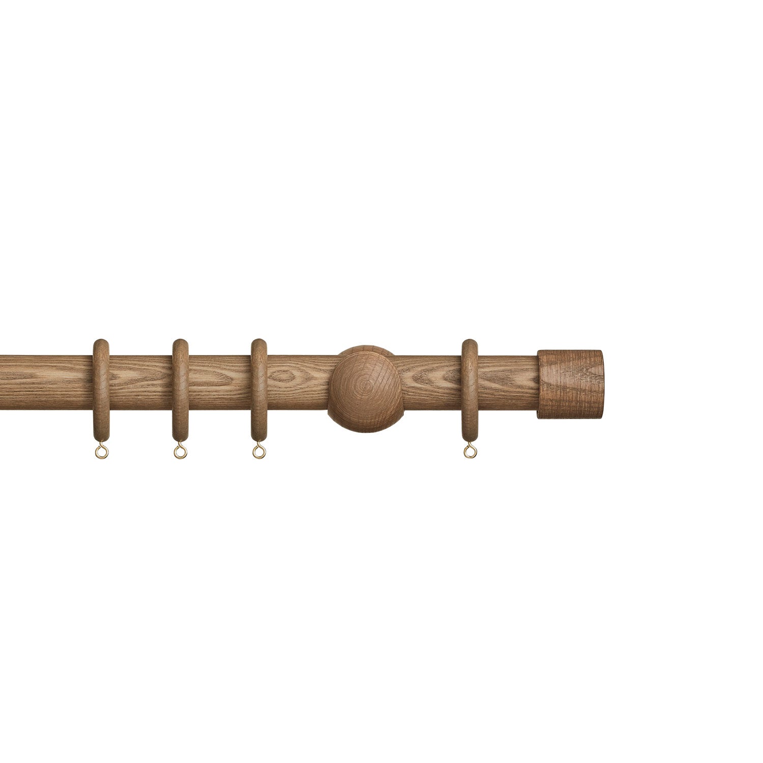 Eden 35mm wooden curtain pole with Cap finials