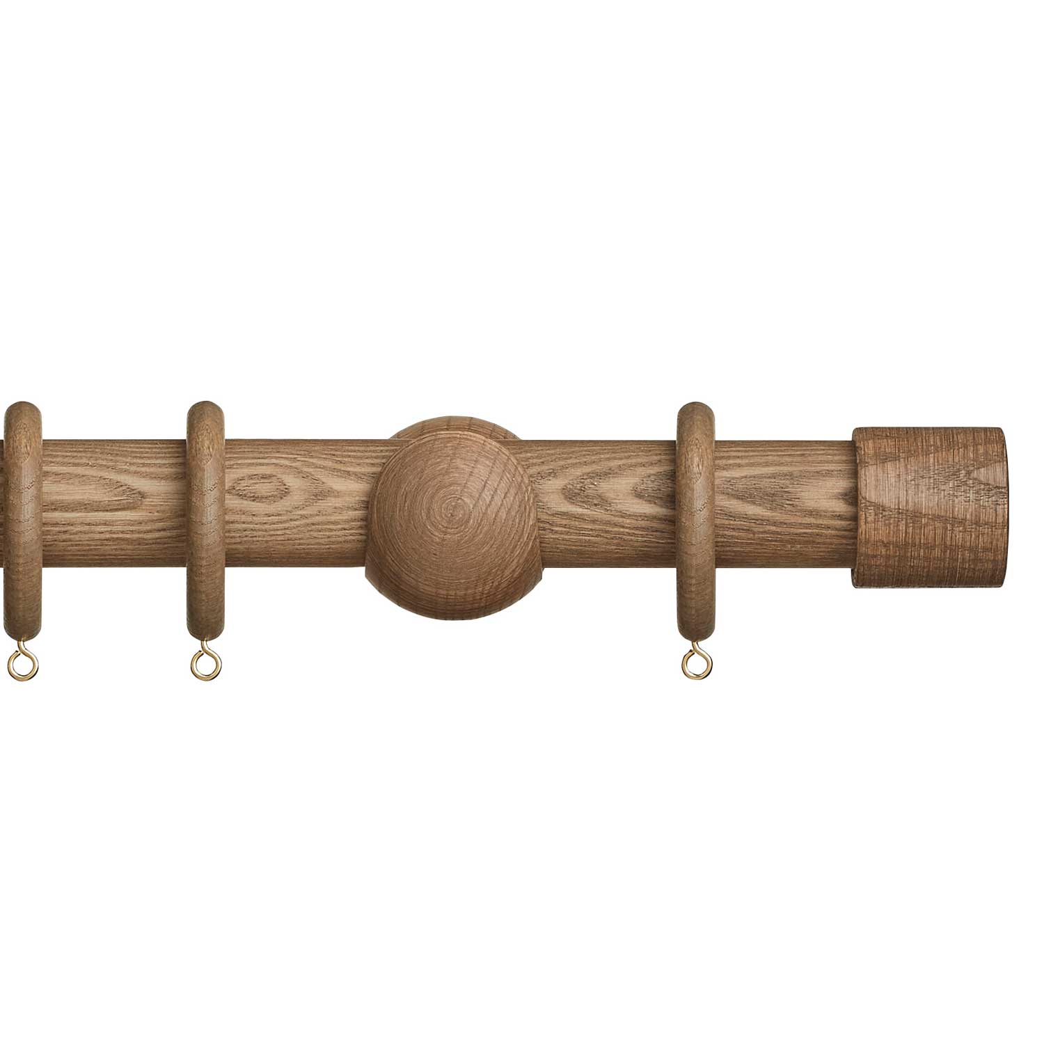 Eden 35mm wooden curtain pole with Cap finials