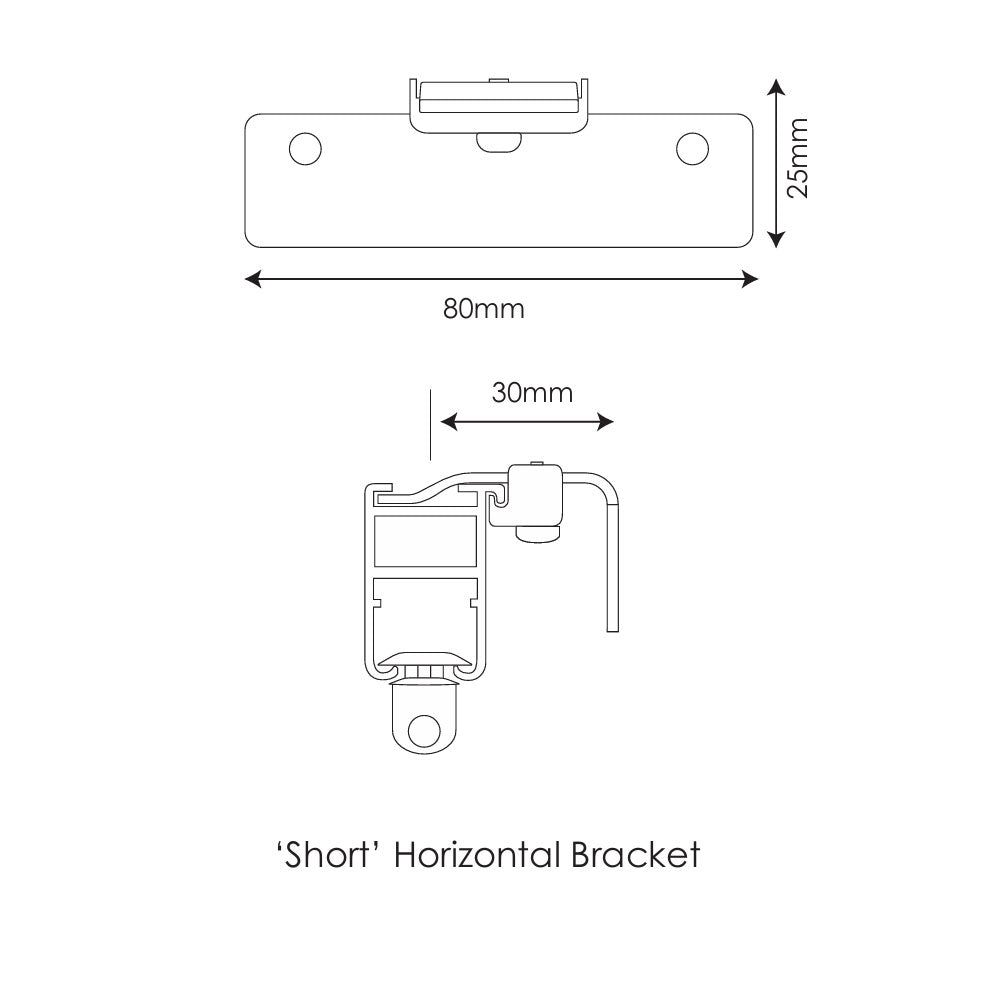 Curtain track bracket - Short horizontal