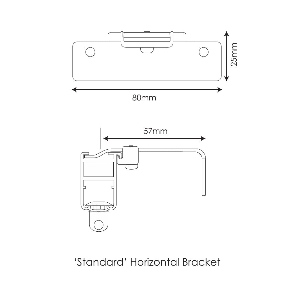 Curtain track bracket - Standard horizontal
