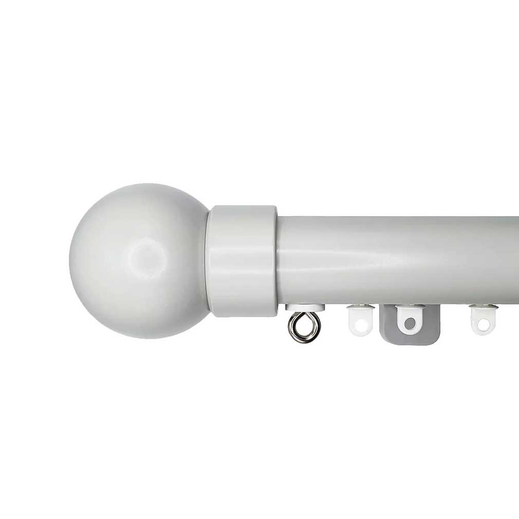 Round38 wall fix curtain track pack with Ball finials