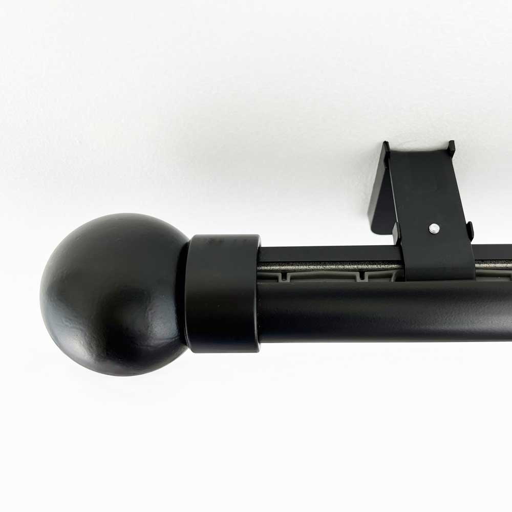 Round38 wall fix curtain track pack with Ball finials