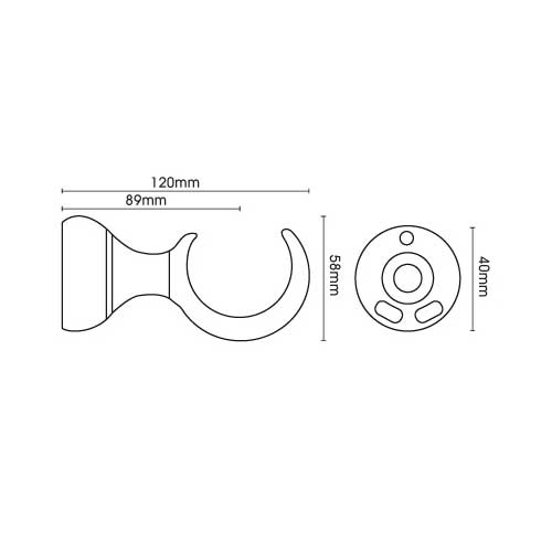 Eden 35mm wooden curtain pole with Cap finials