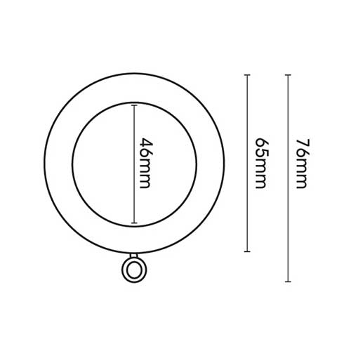 Eden 35mm wooden curtain pole with Ellipse finials