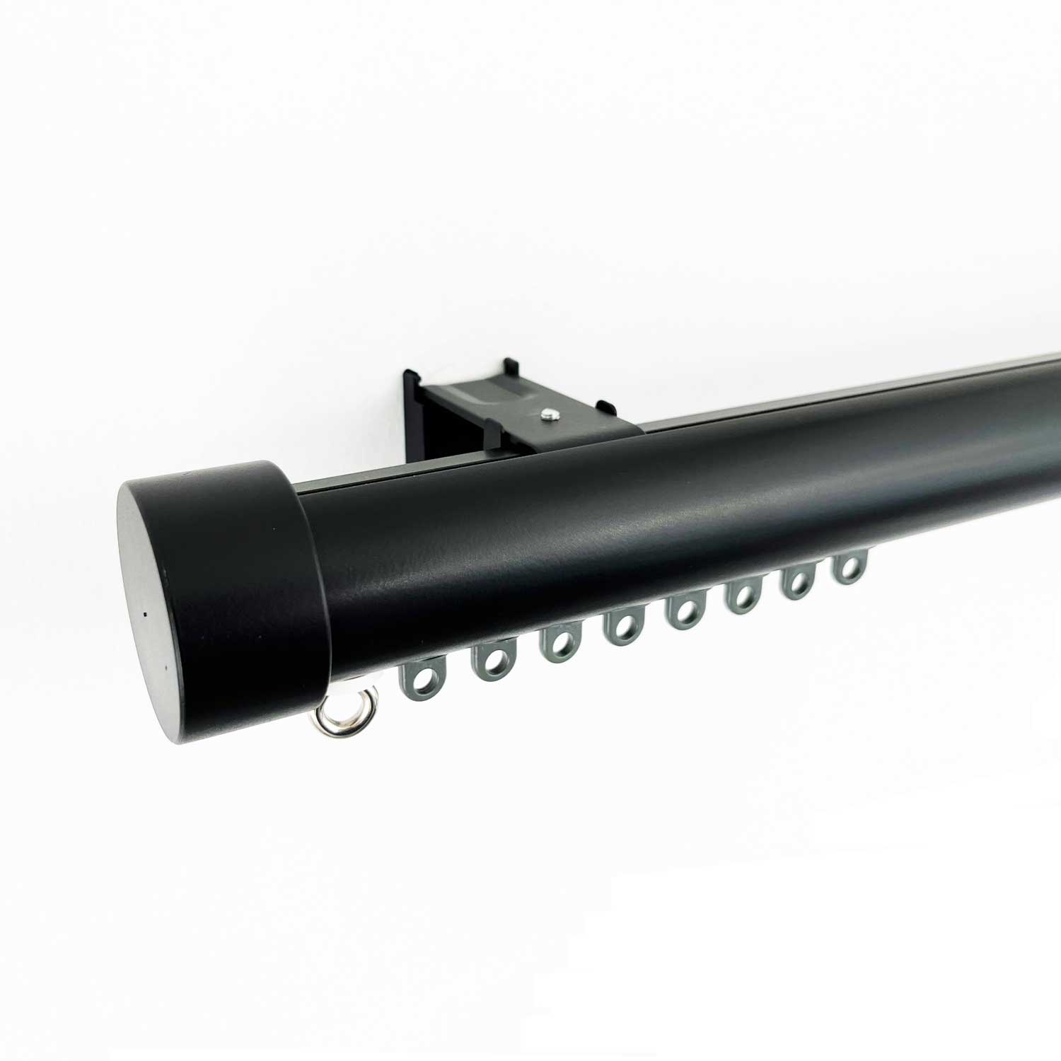 Round38 wall fix curtain track pack with Cap finials