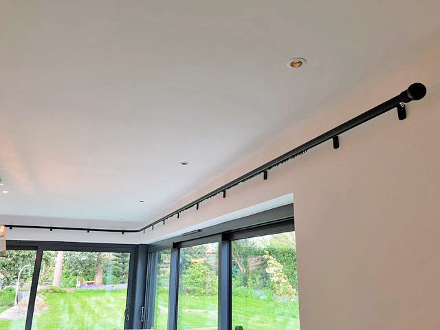 Cameron Fuller Round38 wall fix curtain track with ball finials