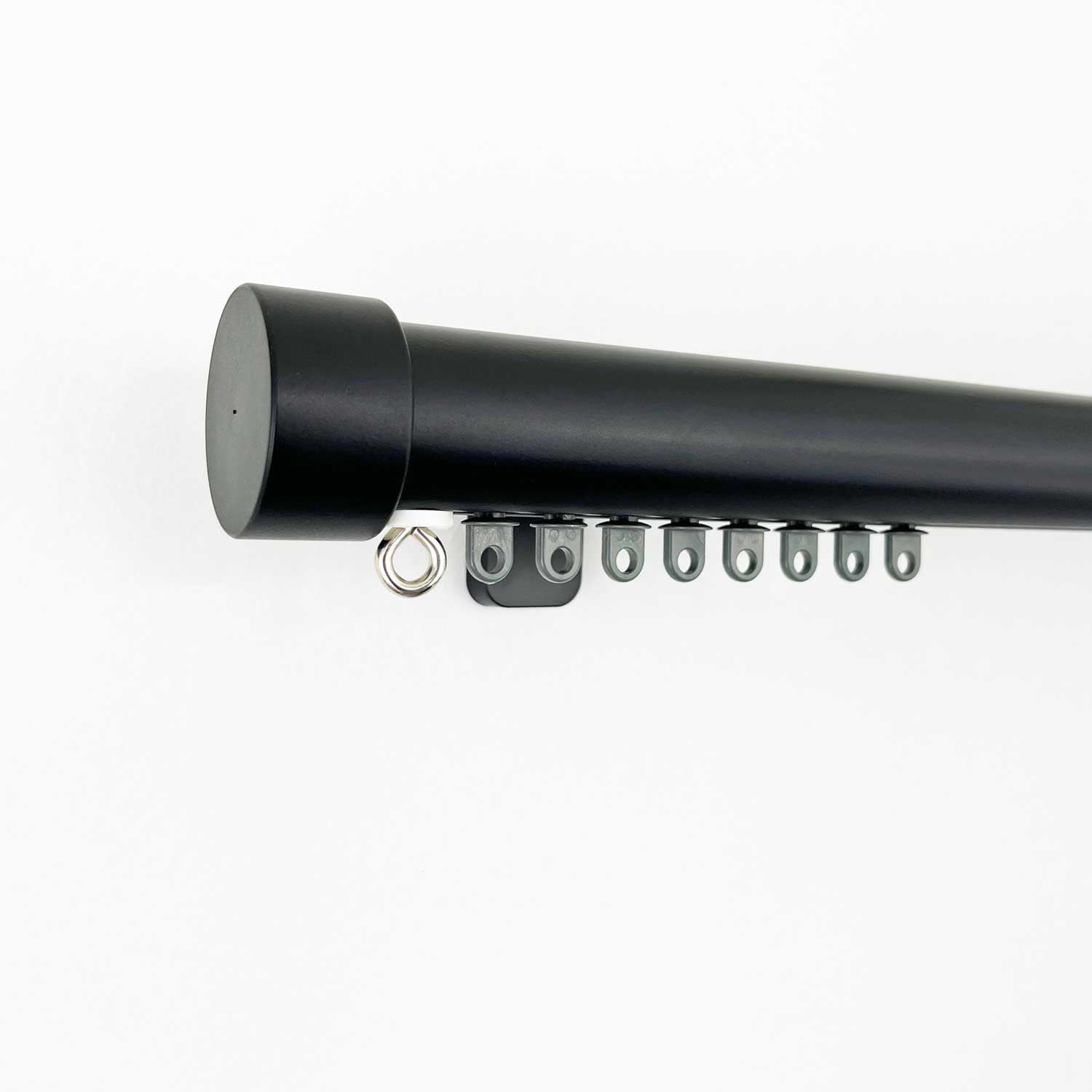 Round38 wall fix curtain track pack with Cap finials