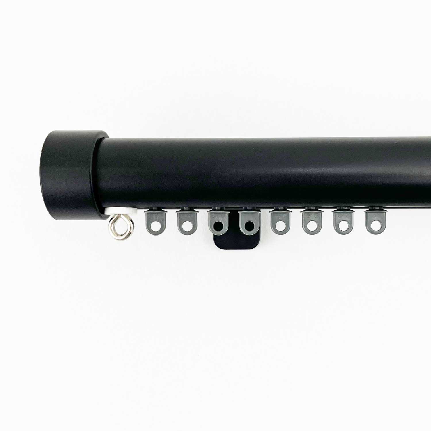 Round38 wall fix curtain track pack with Cap finials