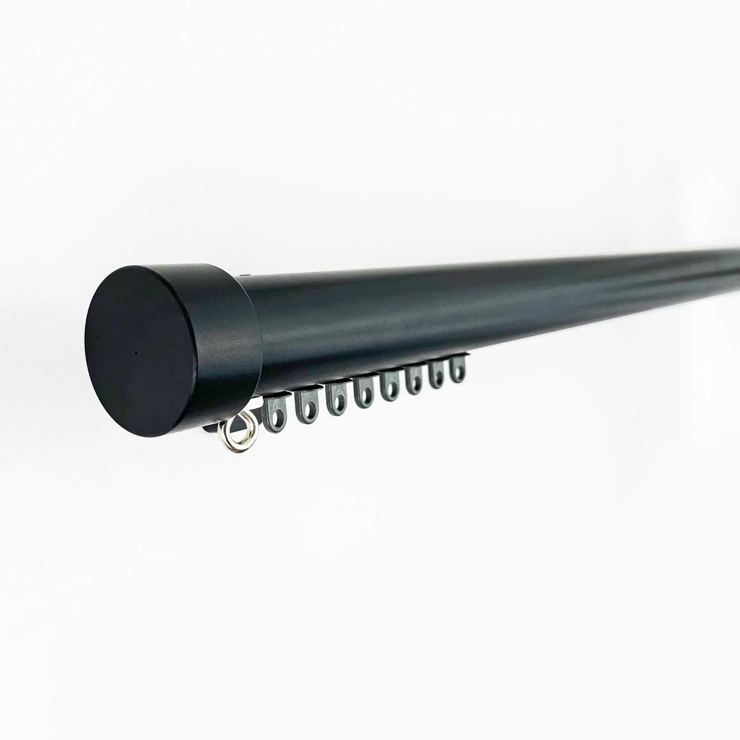 Round38 wall fix curtain track pack with Cap finials