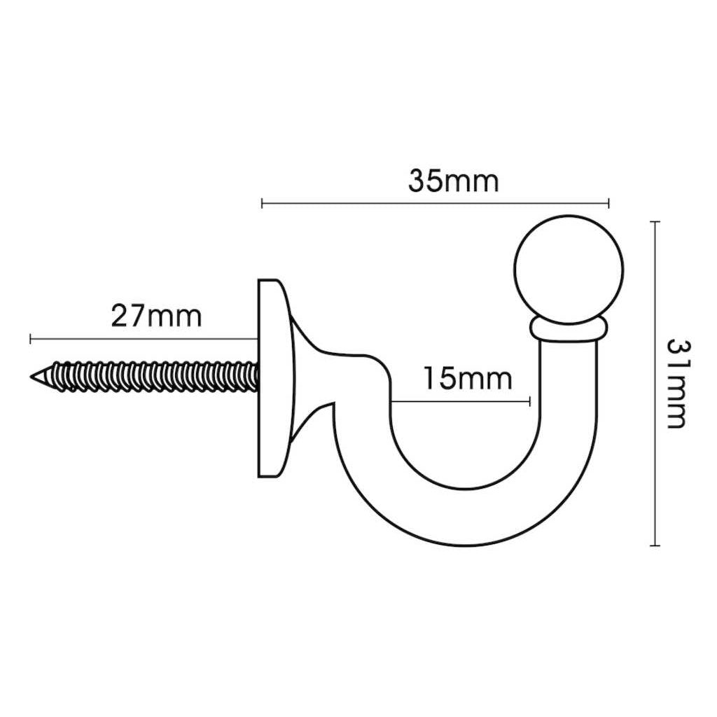 Pair of tieback hooks in Pewter finish