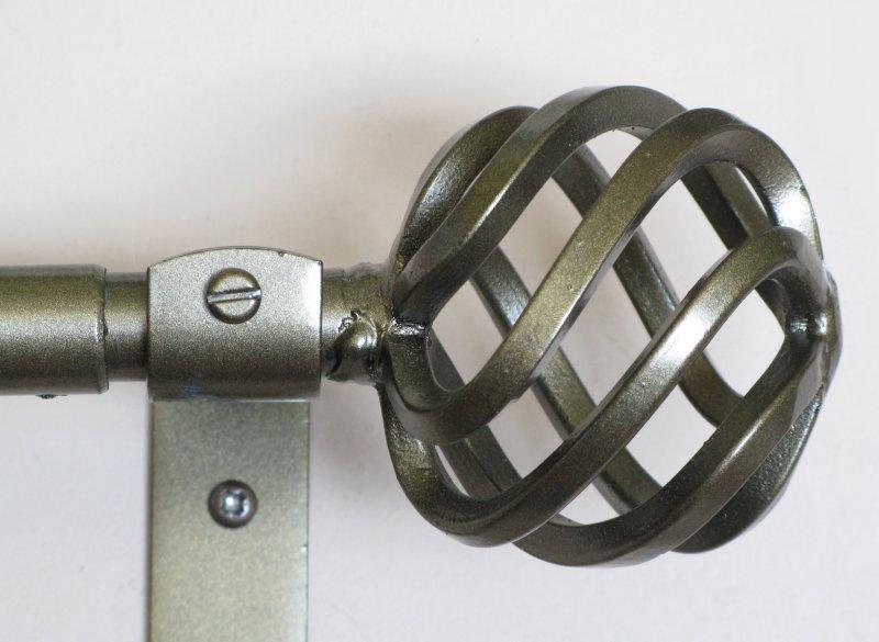 close up of Cameron Fuller 19mm basket finial in bronze finish