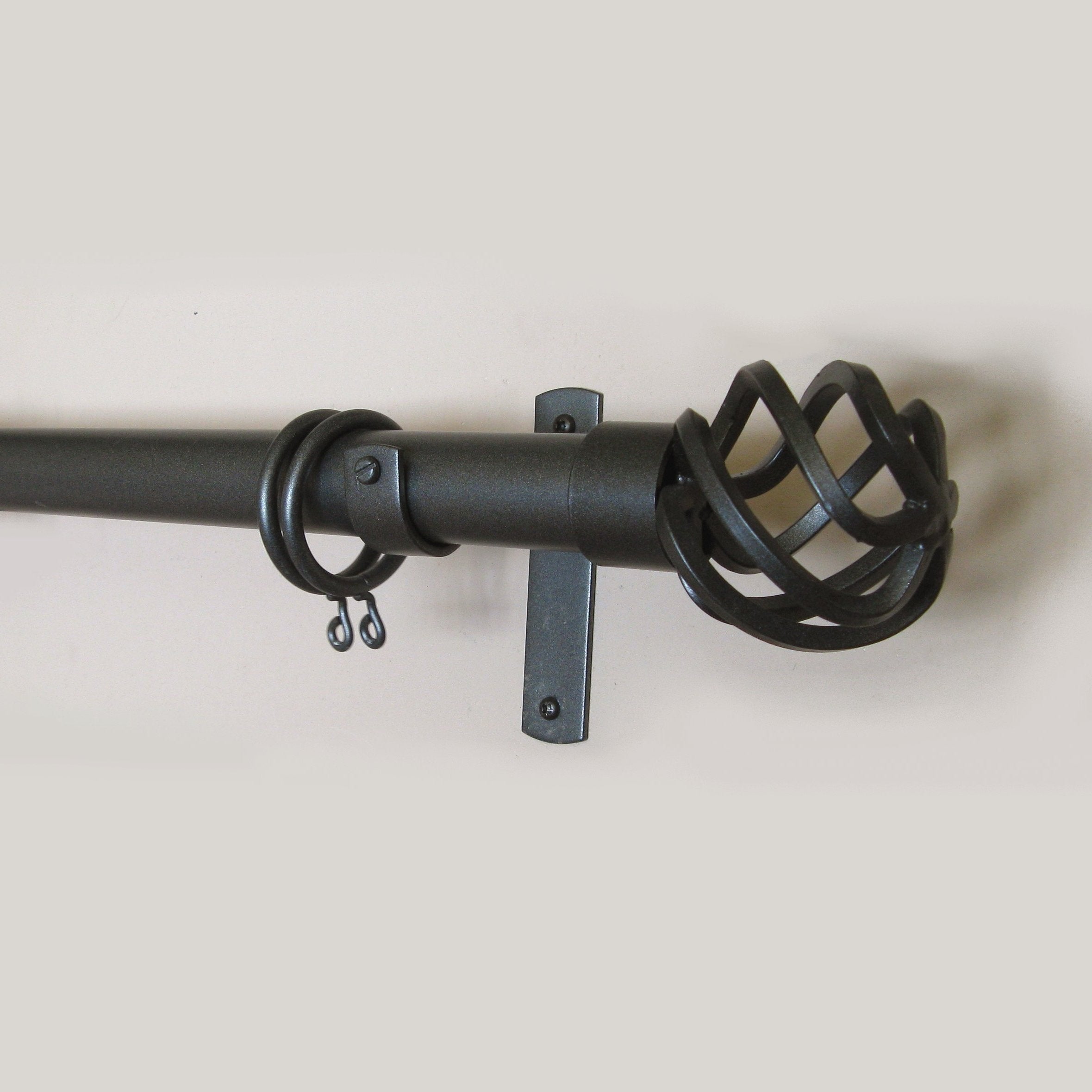 short basket finials for wrought iron curtain pole
