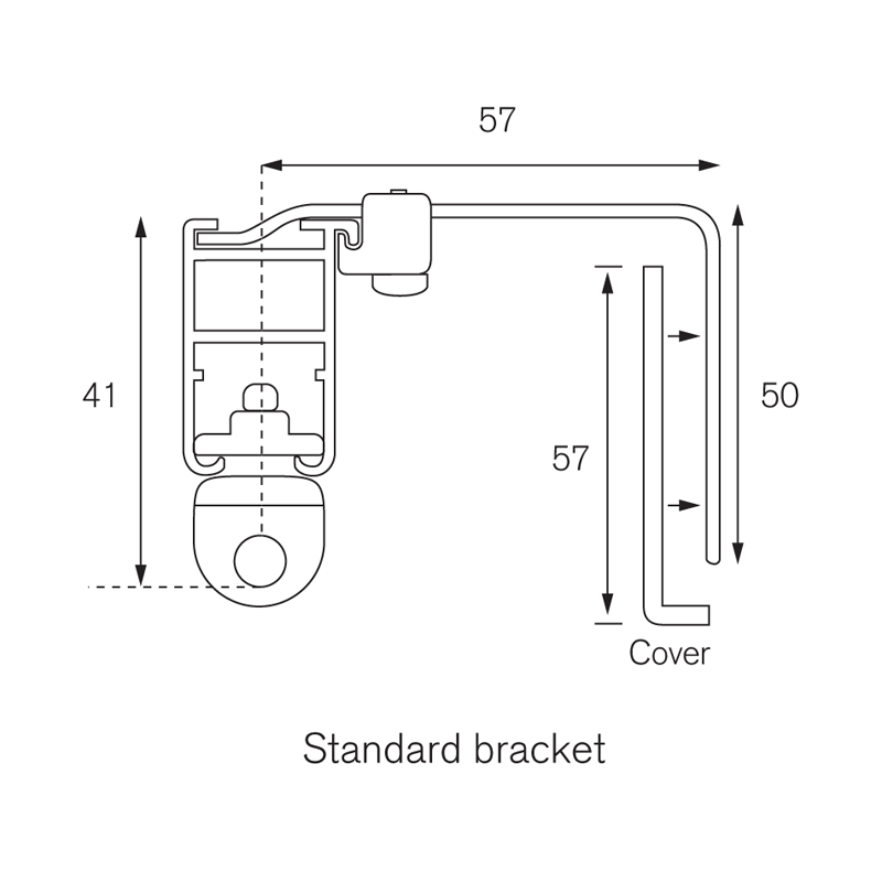 Curtain track bracket - Standard