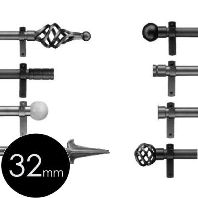 32mm wrought iron finials for Cameron Fuller curtain poles