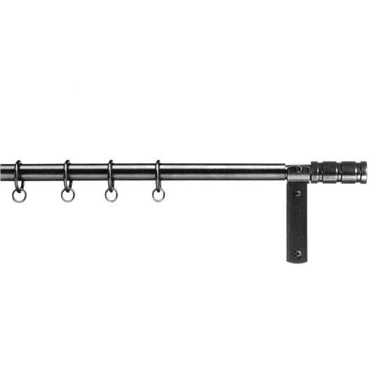 19mm wrought iron curtain pole with barrel finials