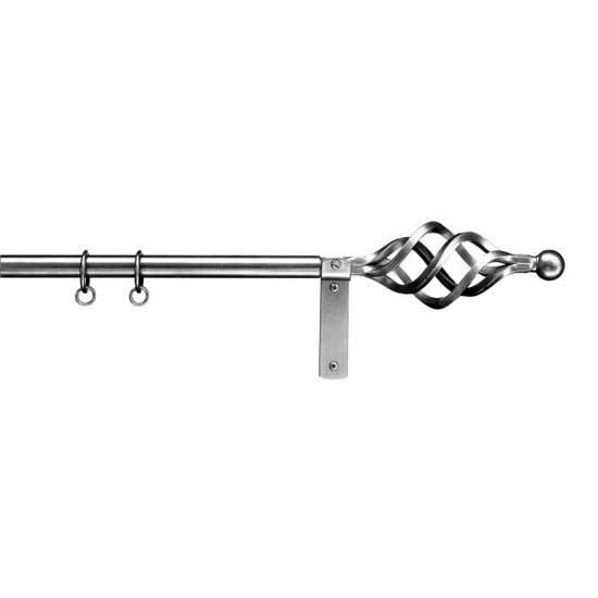 19mm wrought iron curtain pole with cage finials