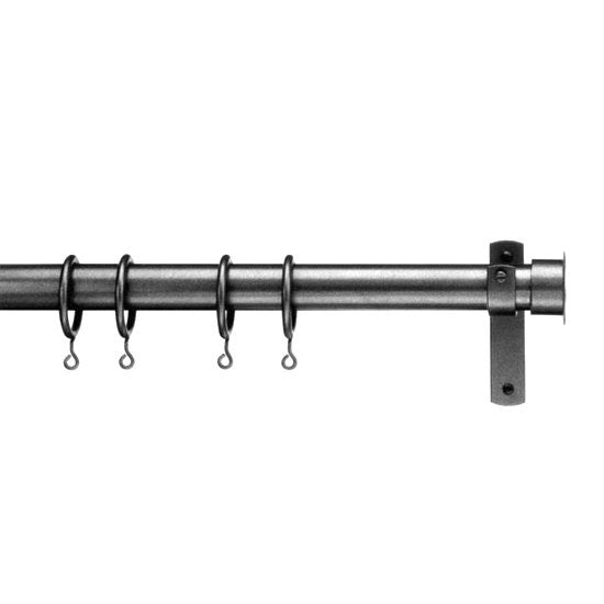 32mm wrought iron curtain pole with stop end finials