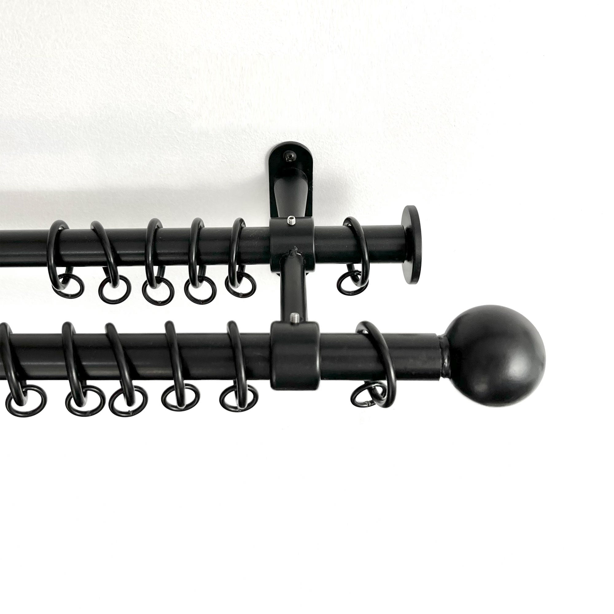 19mm/19mm double curtain pole pack - Ball/Stopper finials