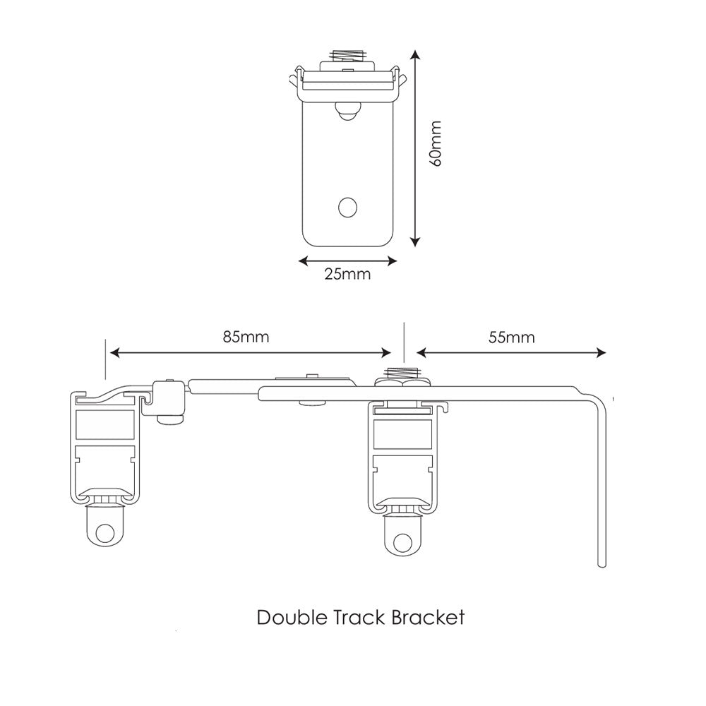 Double curtain track bracket
