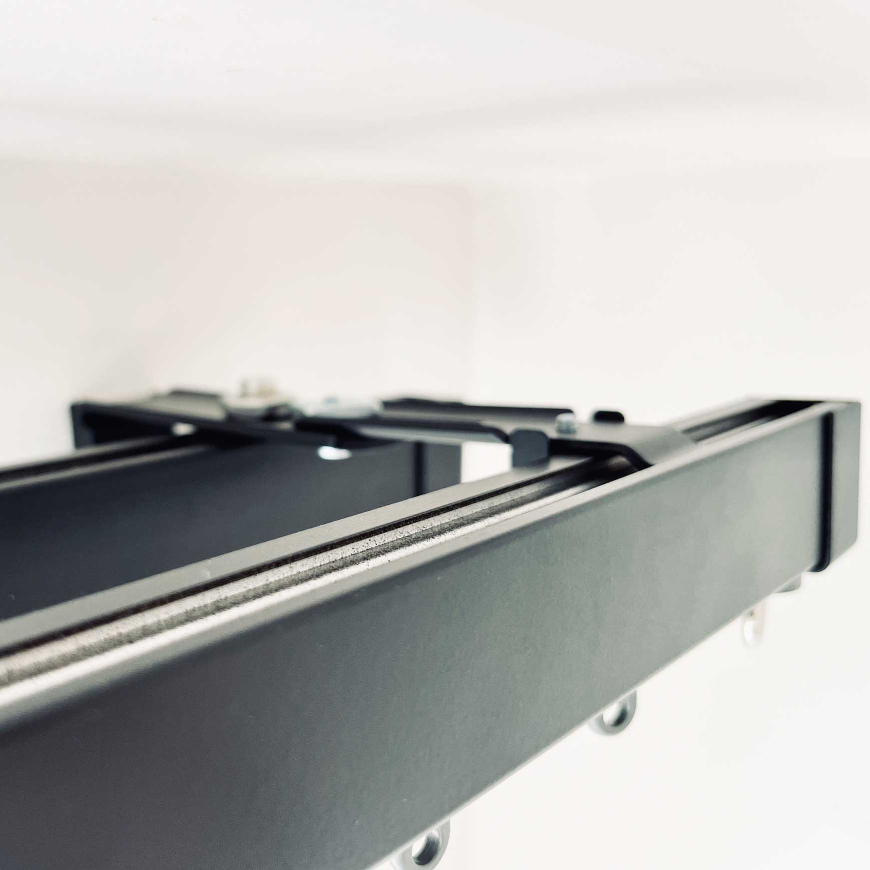 Double track bracket detail for the Square30 range of curtain tracks made by Cameron Fuller