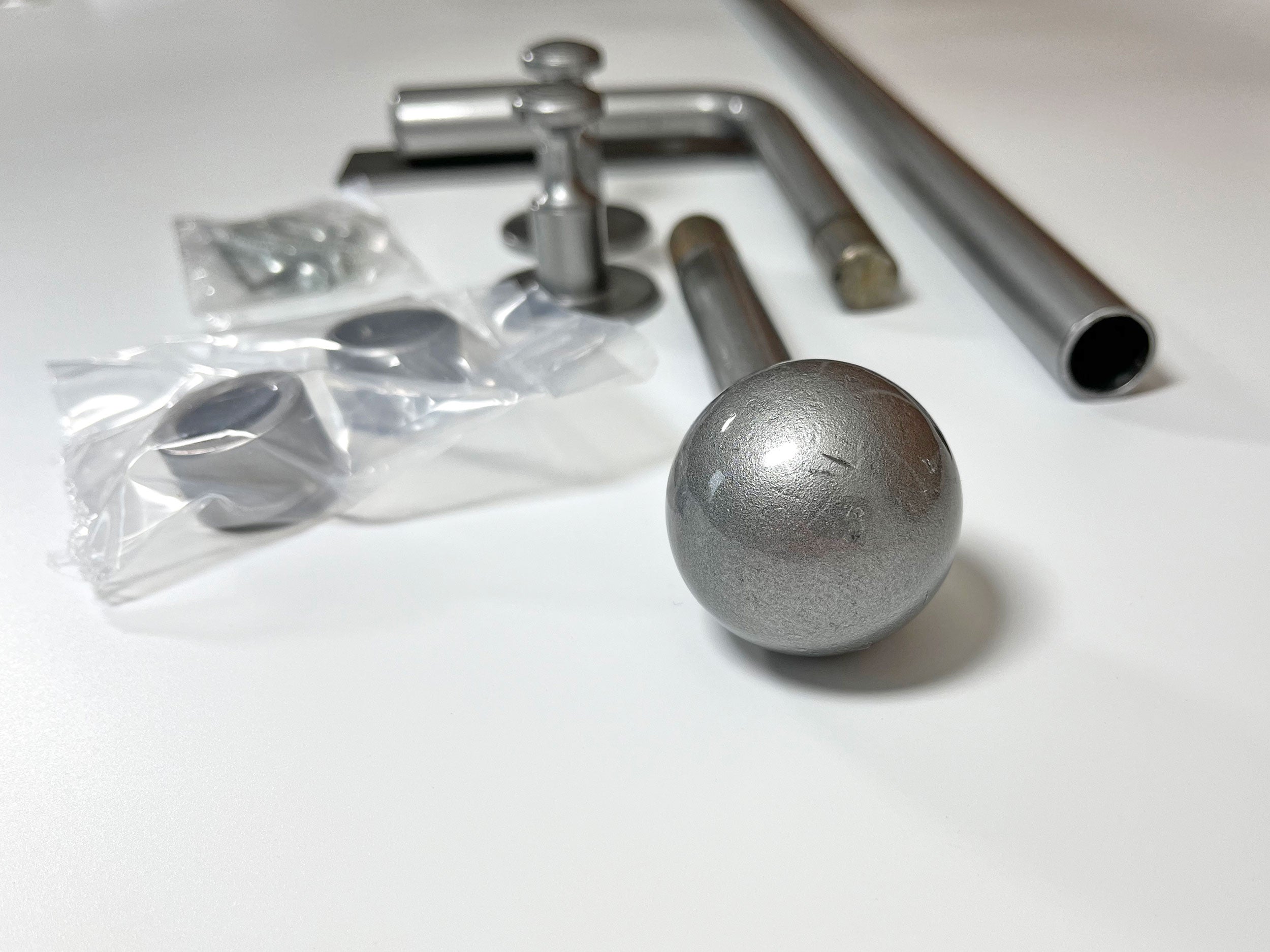 19mm Metal Portiere Rod with Ball finial in Pewter finish - without rings