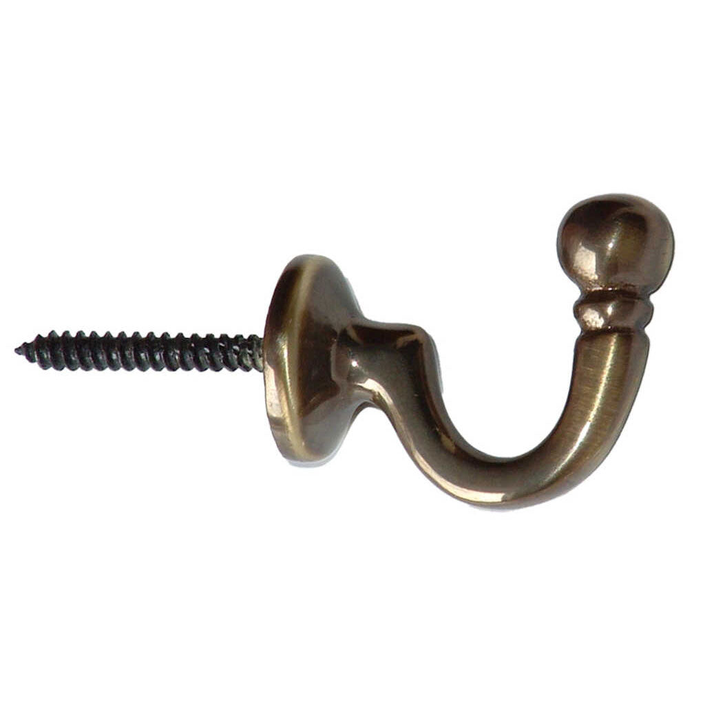 Pair of tieback hooks in Antique Brass finish