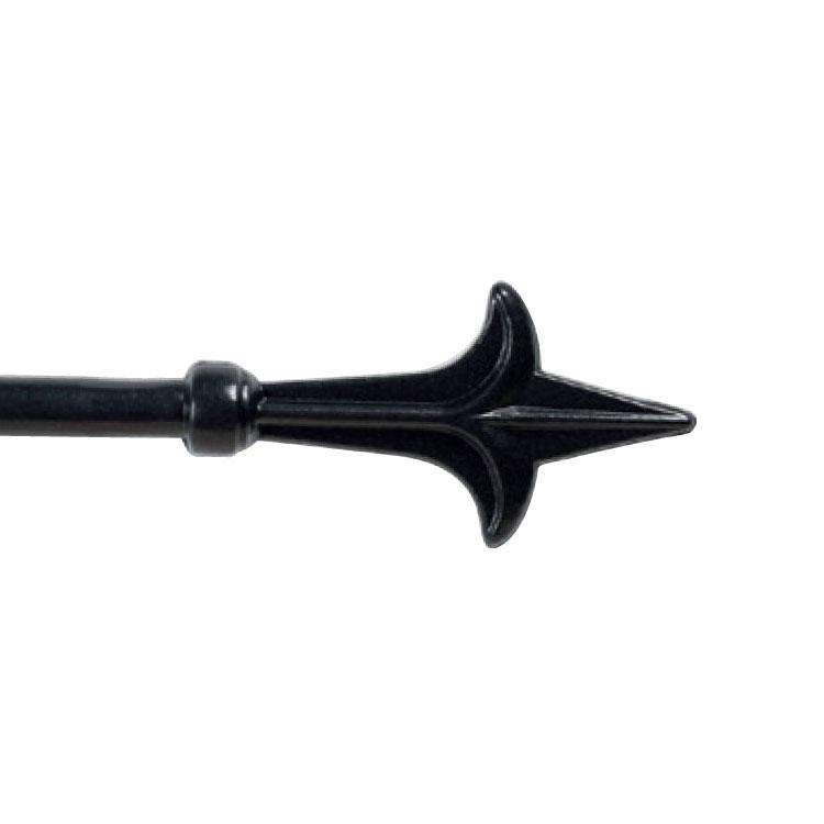 black wrought iron spear finial 19mm in diameter