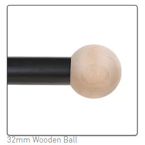 wood ball finial for 32mm metal curtain pole