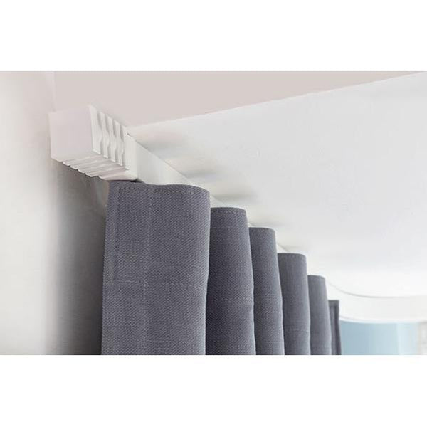 Bay Window Curtain Track with Cap finials - Ceiling Fix | LINEAR
